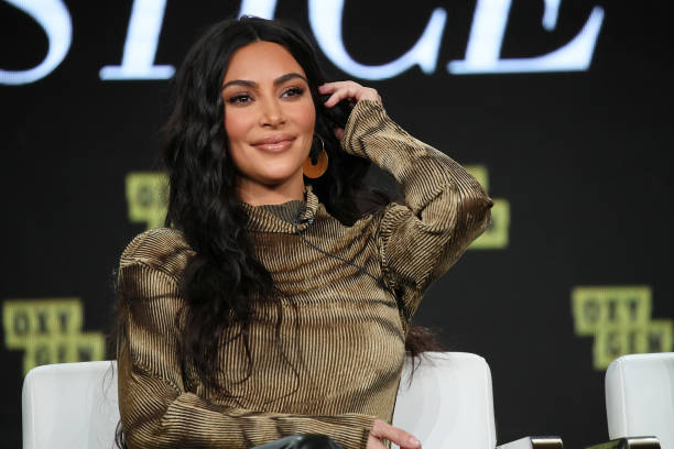 PASADENA, CALIFORNIA - JANUARY 18: Kim Kardashian West of The Justice Project speaks onstage during the 2020 Winter TCA Tour Day 12  at The Langham Huntington, Pasadena on January 18, 2020 in Pasadena, California. (Photo by David Livingston/Getty Images)